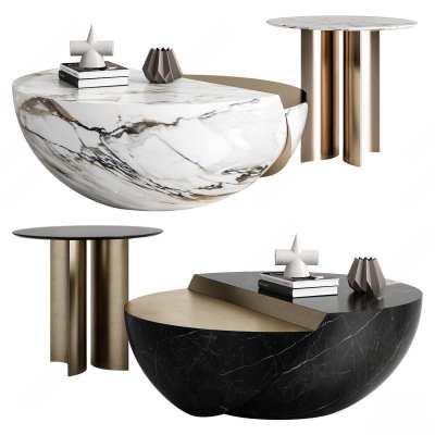 现代大理石茶几3D模型下载